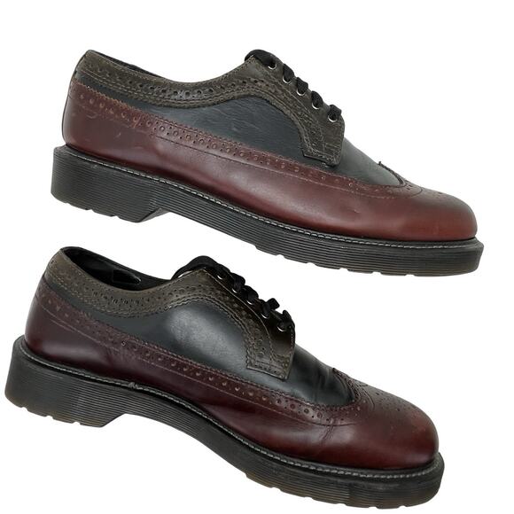 Dr. Martens Alfred Brogue Oxfords Black/Burgundy Leather AirWair Sole UK 9 US 10 - Picture 16 of 16